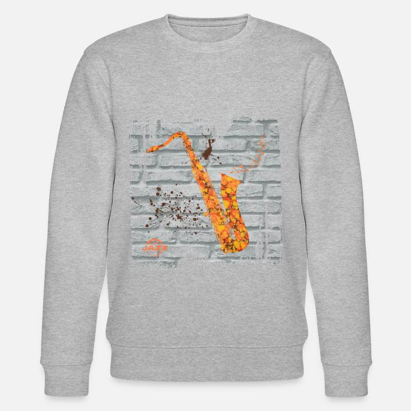 saxophon e 212 - Stanley/Stella Unisex Bio-Sweatshirt CHANGER  - Grau meliert