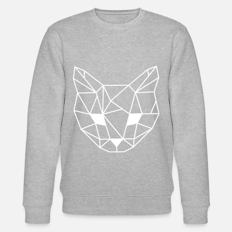 Cat Geometric Line - Stanley/Stella CHANGER Unisex Organic Sweatshirt - heather grey