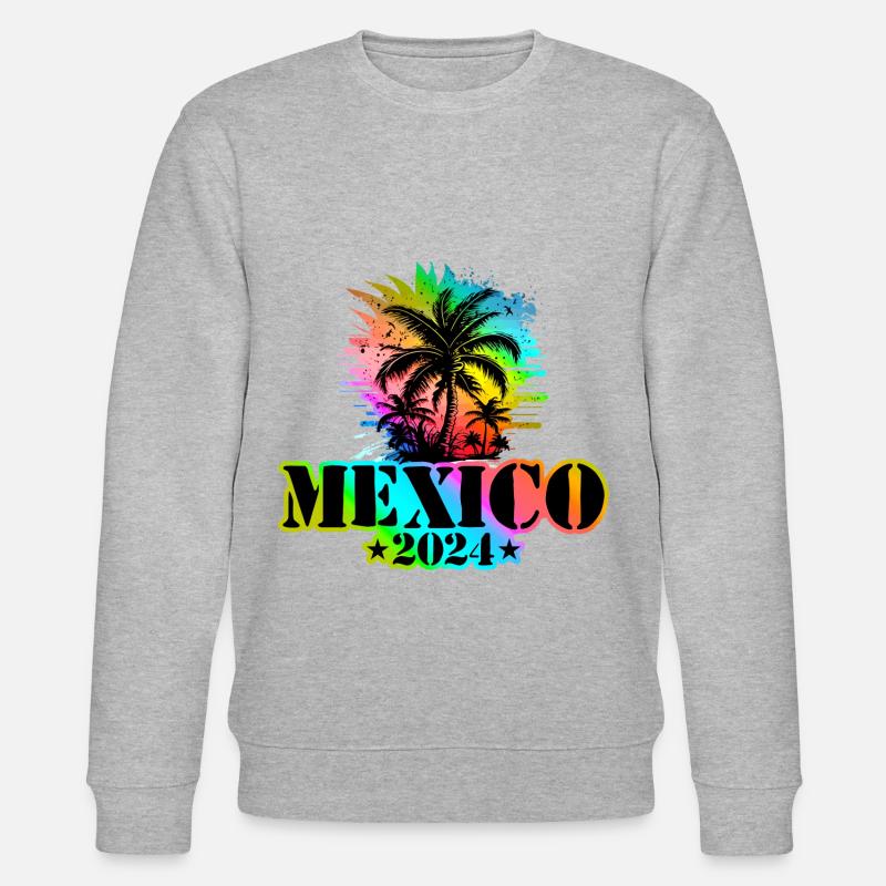Mexiko 2024 Urlaub Bunt - Stanley/Stella Unisex Bio-Sweatshirt CHANGER - Grau meliert