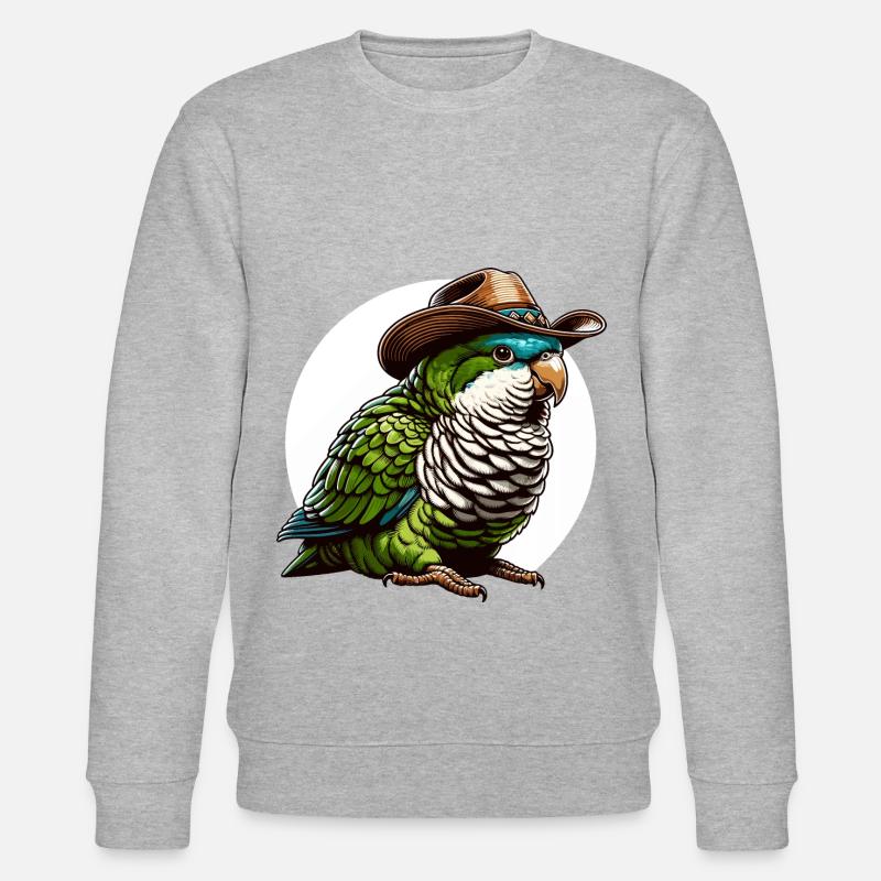Quäker Papagei Mönch Sittich - Stanley/Stella Unisex Bio-Sweatshirt CHANGER  - Grau meliert