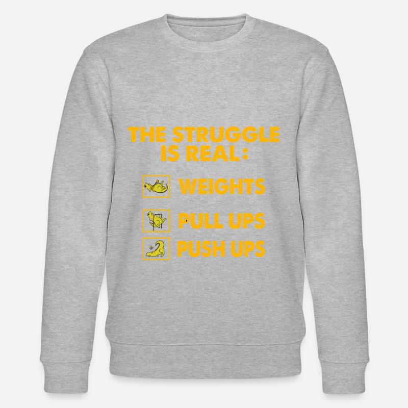 Fitness Dinosaurier - Stanley/Stella Unisex Bio-Sweatshirt CHANGER  - Grau meliert