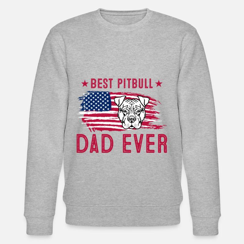 Best pitbull dad ever - Stanley/Stella CHANGER Unisex Organic Sweatshirt - heather grey