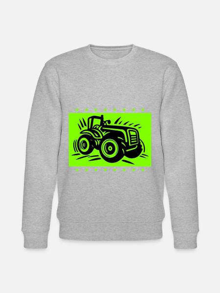 Tractor Farmer Farmer Icon - Stanley/Stella CHANGER Unisex Organic Sweatshirt - heather grey