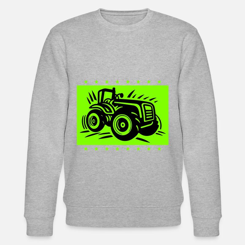 Tractor Farmer Farmer Icon - Stanley/Stella CHANGER Unisex Organic Sweatshirt - heather grey