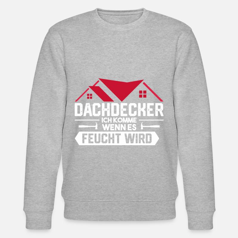 Dachdecker Handwerker Lustig - Stanley/Stella Unisex Bio-Sweatshirt CHANGER  - Grau meliert