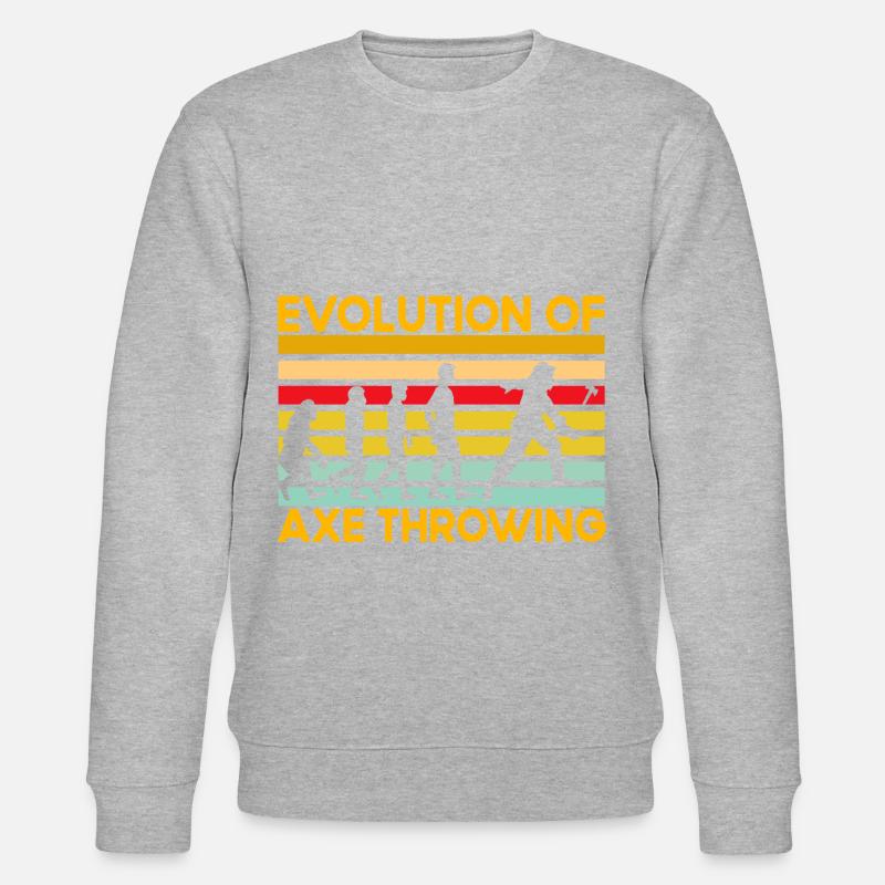 Evolution of Axe Throwing - Stanley/Stella Unisex Bio-Sweatshirt CHANGER  - Grau meliert