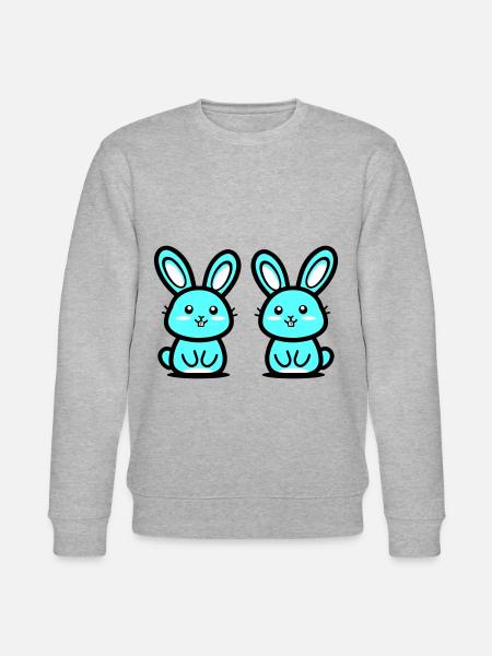 Ostern Symbol Hase - Stanley/Stella Unisex Bio-Sweatshirt CHANGER - Grau meliert