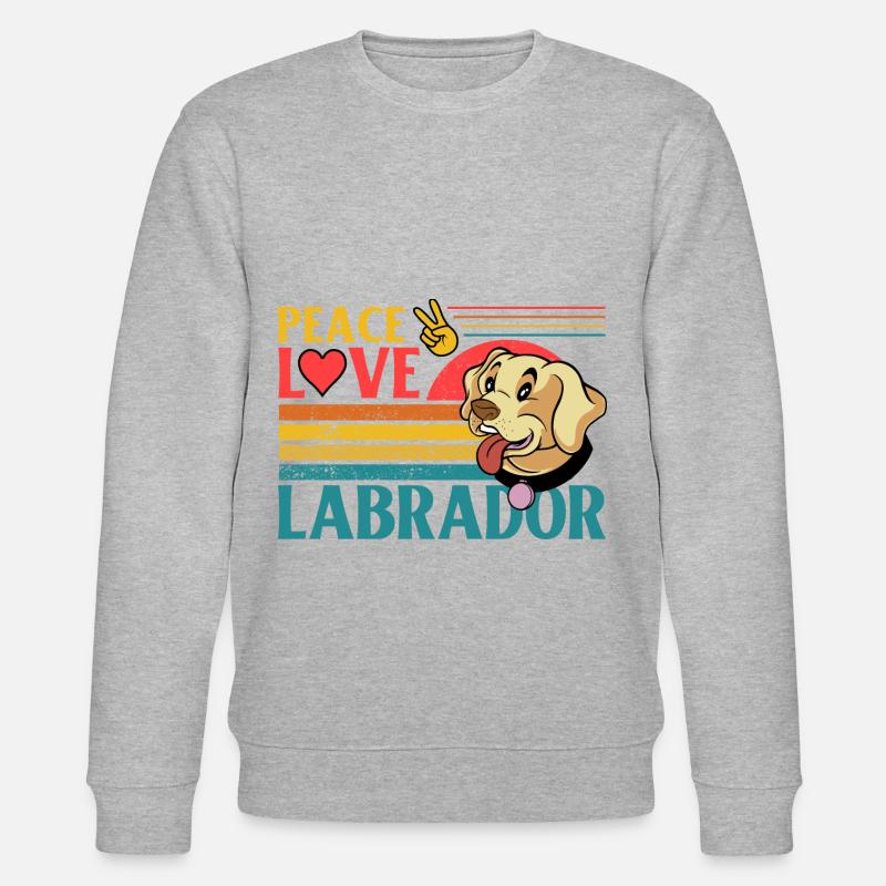 Peace Love Labrador - Stanley/Stella Unisex Bio-Sweatshirt CHANGER  - Grau meliert