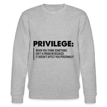 Privileg Bürgerrechte Gleichberechtigung - Stanley/Stella Unisex Bio-Sweatshirt CHANGER  - Grau meliert - Vorne - Nik (191cm) & Marisol (170cm)