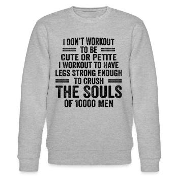 Ich trainiere nicht, um süß oder zierlich zu sein - Workout - Stanley/Stella Unisex Bio-Sweatshirt CHANGER  - Grau meliert - Vorne - Nik (191cm) & Marisol (170cm)