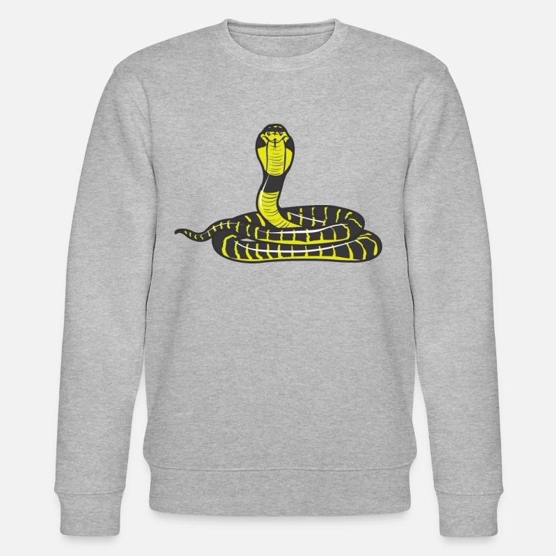 Cobra snake eyeglasses snake erect - Stanley/Stella CHANGER Unisex Organic Sweatshirt - heather grey