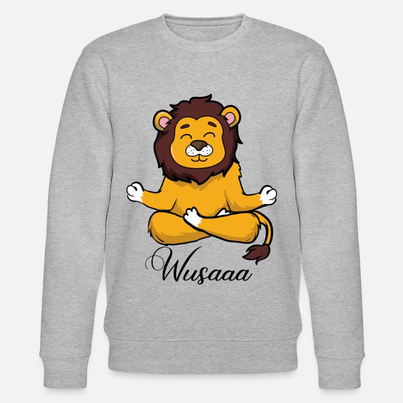 Auszeit Durchatmen Wusaaa Löwe - Stanley/Stella Unisex Bio-Sweatshirt CHANGER  - Grau meliert