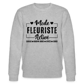Mode fleuriste activé humour fleuriste cadeau - Sweat bio CHANGER Stanley/Stella Unisexe - gris chiné - Devant - Nik (191cm) & Marisol (170cm)