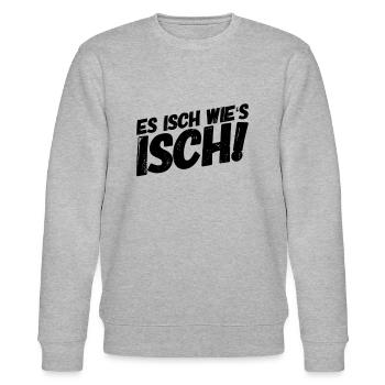 Rheinland Pfalz Pfälzer Dialekt Schorle Spruch - Stanley/Stella Unisex Bio-Sweatshirt CHANGER  - Grau meliert - Vorne - Nik (191cm) & Marisol (170cm)