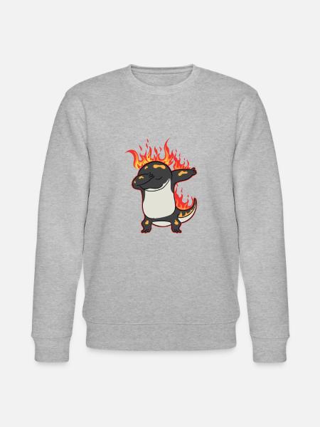 Dabbing Salamander Fire Salamander - Stanley/Stella CHANGER Unisex Organic Sweatshirt - heather grey