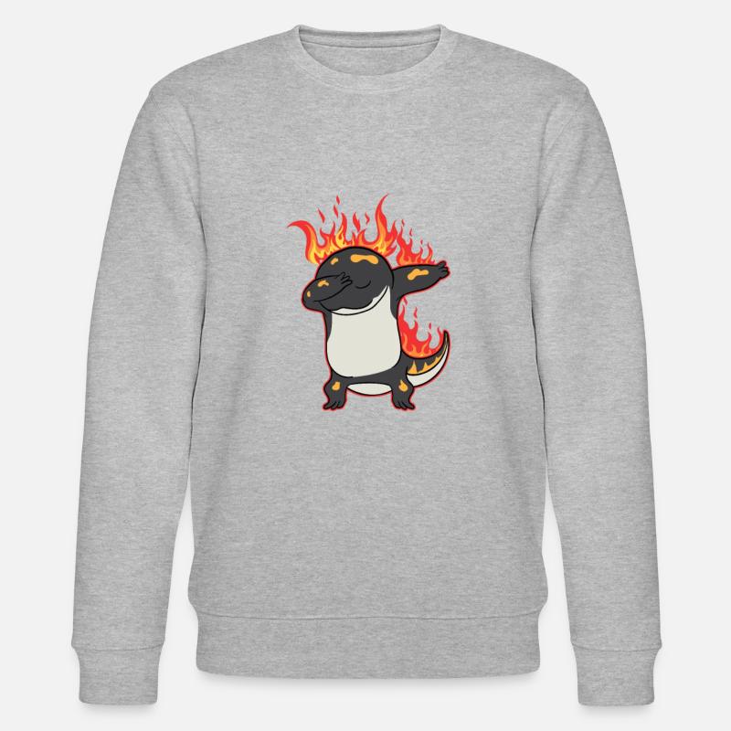 Dabbing Salamander Feuersalamander - Stanley/Stella Unisex Bio-Sweatshirt CHANGER  - Grau meliert