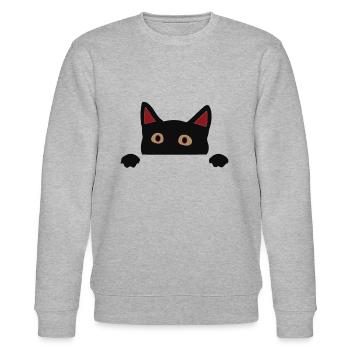witzige katze - Stanley/Stella Unisex Bio-Sweatshirt CHANGER  - Grau meliert - Vorne - Nik (191cm) & Marisol (170cm)