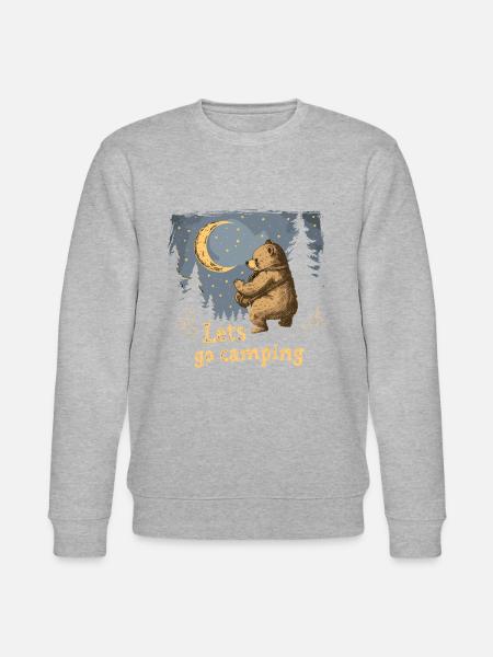Lets Go Camping Bear - Stanley/Stella CHANGER Unisex Organic Sweatshirt - heather grey