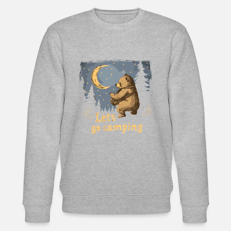 Lets Go Camping Bär - Stanley/Stella Unisex Bio-Sweatshirt CHANGER  - Grau meliert