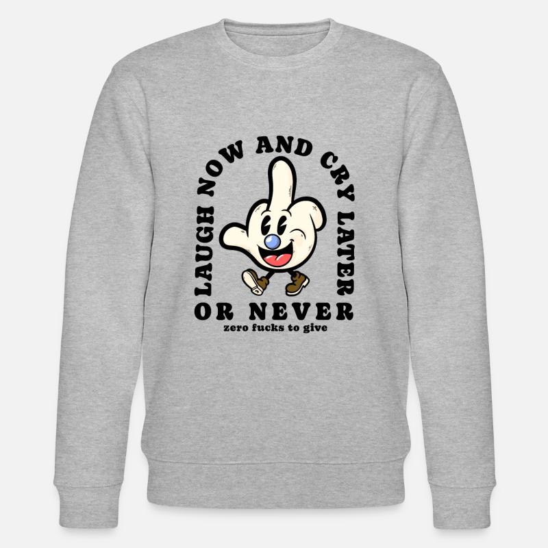 Mittelfinger cartoon Sarkasmus - Stanley/Stella Unisex Bio-Sweatshirt CHANGER  - Grau meliert