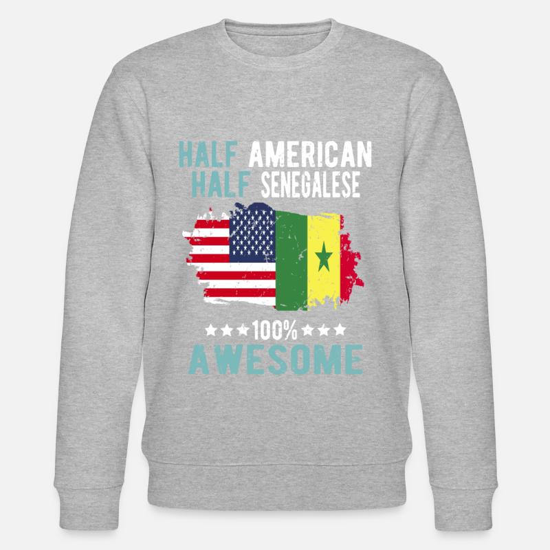 Half American Half Senegalese - Stanley/Stella CHANGER Unisex Organic Sweatshirt - undefined