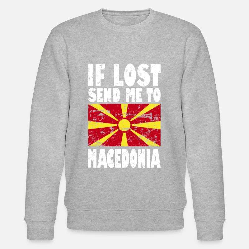 Mazedonien Flagge Spruch - Stanley/Stella Unisex Bio-Sweatshirt CHANGER  - undefined
