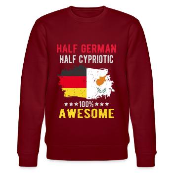 Halb Deutsch Halb Zyprer - Stanley/Stella Unisex Bio-Sweatshirt CHANGER  - Burgunderrot - Vorne - Nik (191cm) & Marisol (170cm)