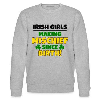 St. Patrick's Day: Irische Mädchen, Unheilstifter - Stanley/Stella Unisex Bio-Sweatshirt CHANGER  - Grau meliert - Vorne - Nik (191cm) & Marisol (170cm)