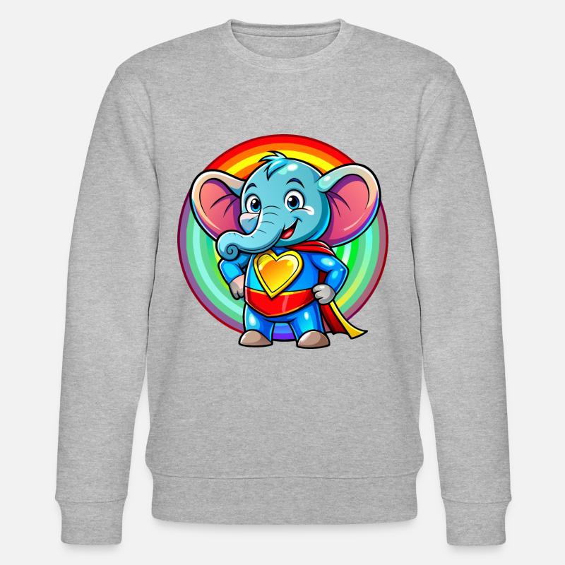 Éléphant de super-héros - Sweat bio CHANGER Stanley/Stella Unisexe - gris chiné