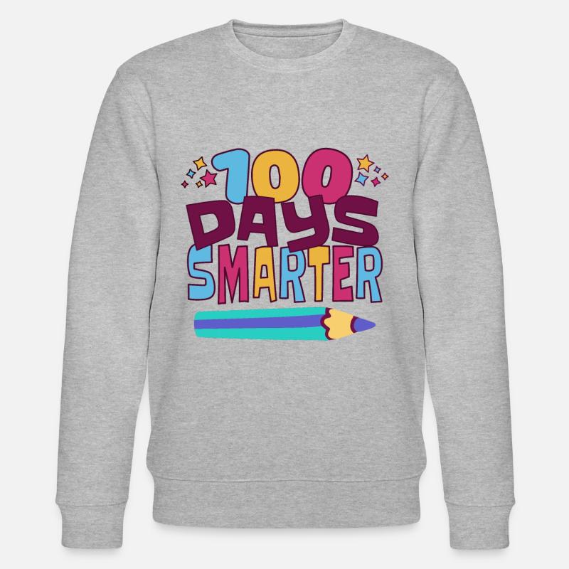 100 days smarter - Stanley/Stella CHANGER Unisex Organic Sweatshirt - heather grey