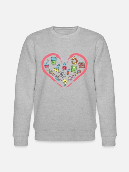 I love Science and Physics - Stanley/Stella CHANGER Unisex Organic Sweatshirt - heather grey