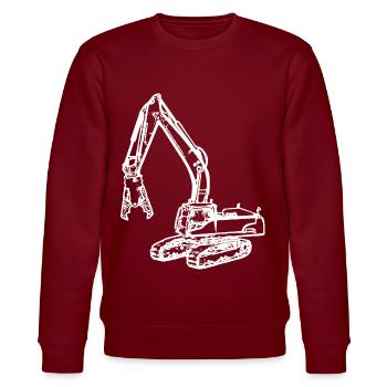 Bagger Abrissbagger Greifer Zange weiß - Stanley/Stella Unisex Bio-Sweatshirt CHANGER  - Burgunderrot - Vorne - Nik (191cm) & Marisol (170cm)