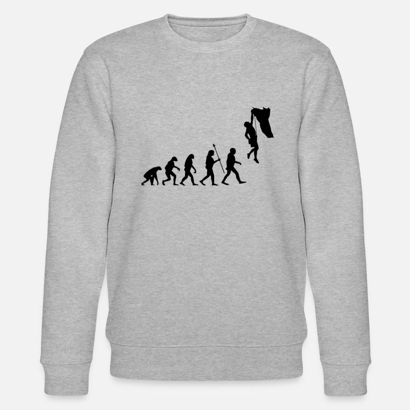 Evolution Klettern Bouldern Climbing Bergsteigen - Stanley/Stella Unisex Bio-Sweatshirt CHANGER  - Grau meliert
