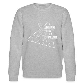 Gegenwind formt den Charakter Fahrrad Bike MTB - Stanley/Stella Unisex Bio-Sweatshirt CHANGER  - Grau meliert - Vorne - Nik (191cm) & Marisol (170cm)