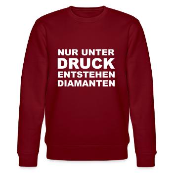 Nur unter Druck Entstehen Diamanten I Spruch - Stanley/Stella Unisex Bio-Sweatshirt CHANGER  - Burgunderrot - Vorne - Nik (191cm) & Marisol (170cm)