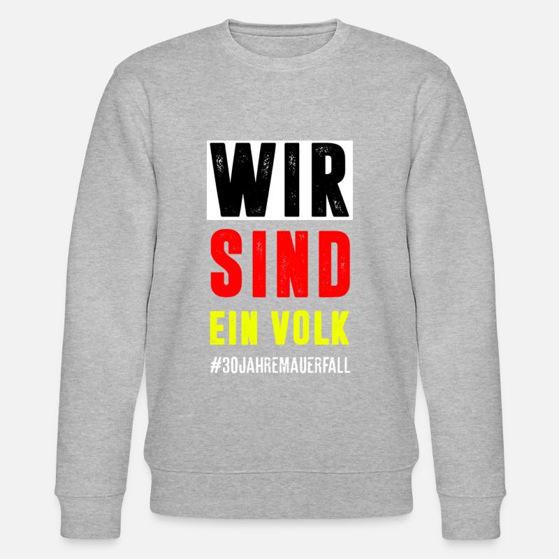 WIR SIND EIN VOLK - Stanley/Stella Unisex Bio-Sweatshirt CHANGER  - Grau meliert