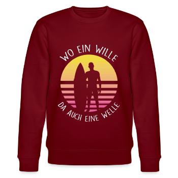 Surfer - Stanley/Stella Unisex Bio-Sweatshirt CHANGER  - Burgunderrot - Vorne - Nik (191cm) & Marisol (170cm)