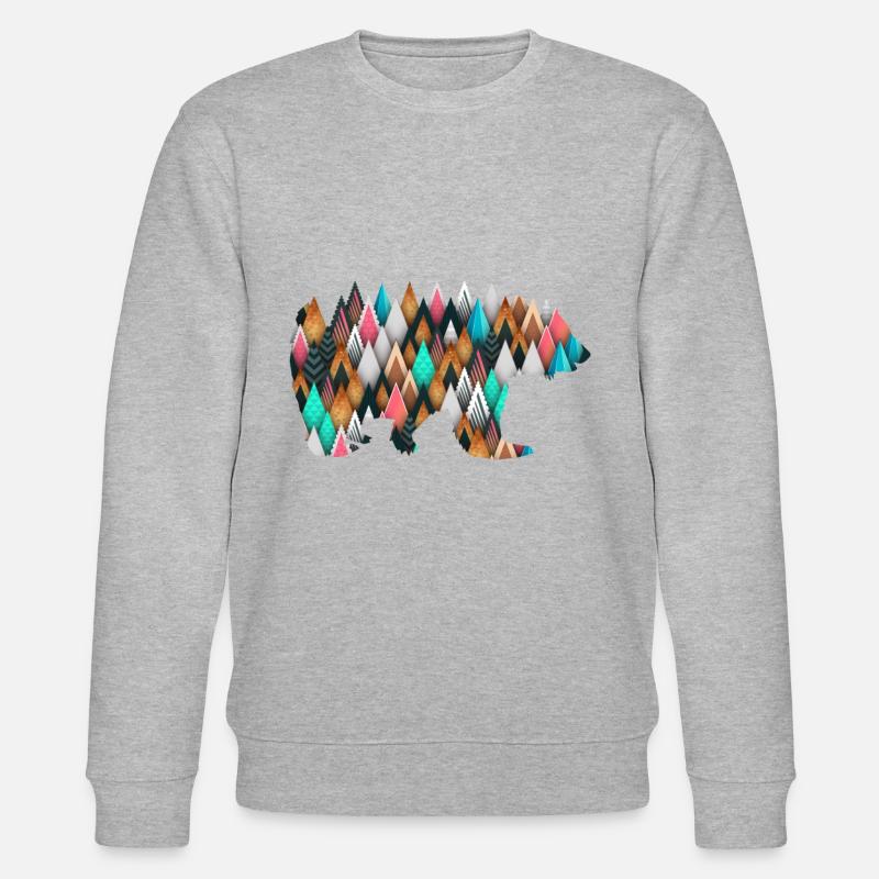 Triangles géométriques Bear Wilderness - Sweat bio CHANGER Stanley/Stella Unisexe - gris chiné