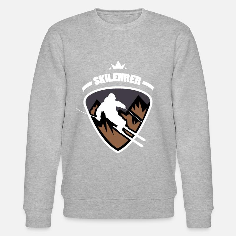 Skilehrer Wappen Logo - Stanley/Stella Unisex Bio-Sweatshirt CHANGER  - Grau meliert