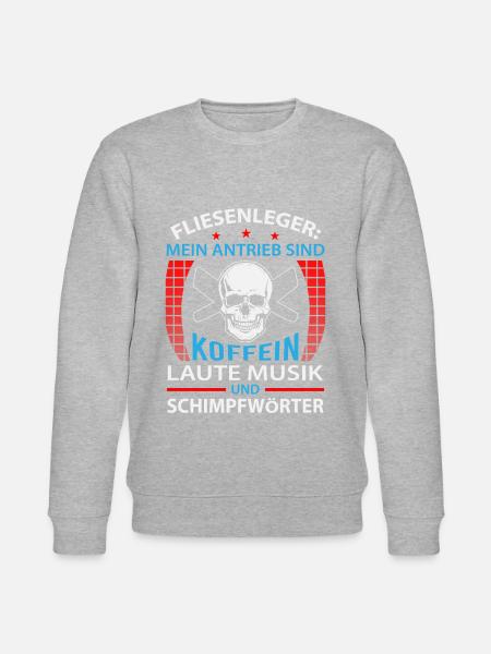 Fliesenleger Spruch - Stanley/Stella Unisex Bio-Sweatshirt CHANGER - Grau meliert