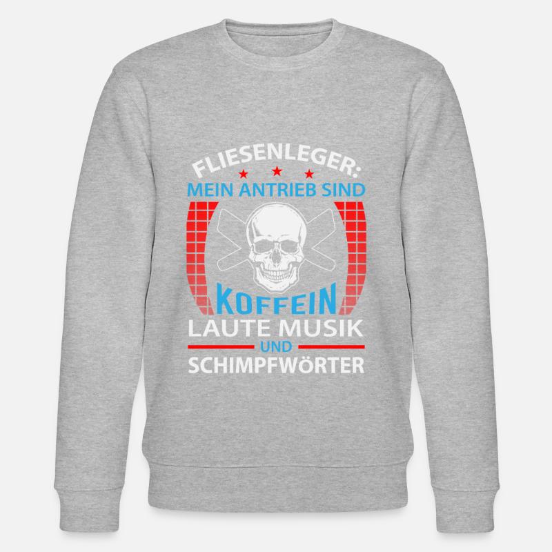 Fliesenleger Spruch - Stanley/Stella Unisex Bio-Sweatshirt CHANGER  - Grau meliert