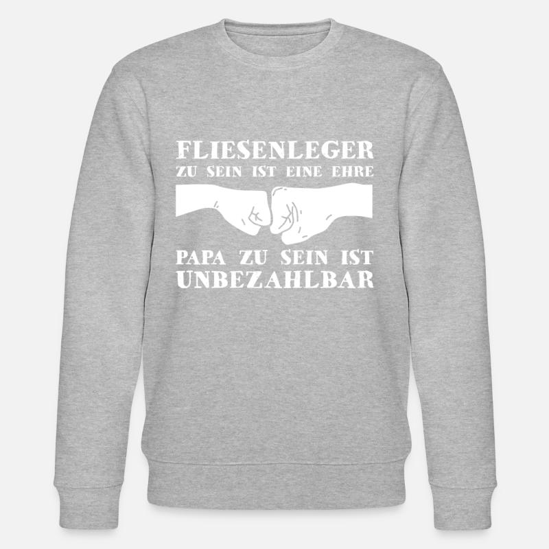 Fliesenleger Papa - Stanley/Stella Unisex Bio-Sweatshirt CHANGER  - Grau meliert