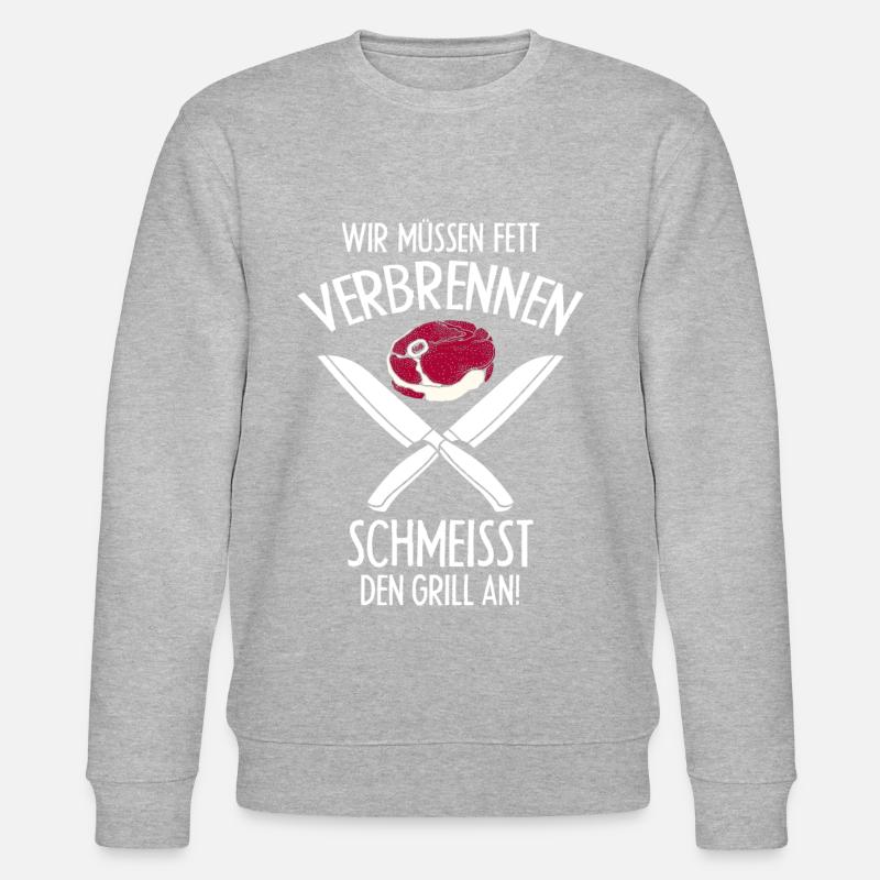Grillmeister Metzger - Stanley/Stella Unisex Bio-Sweatshirt CHANGER  - Grau meliert