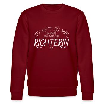Jura Studentin - Stanley/Stella Unisex Bio-Sweatshirt CHANGER  - Burgunderrot - Vorne - Nik (191cm) & Marisol (170cm)