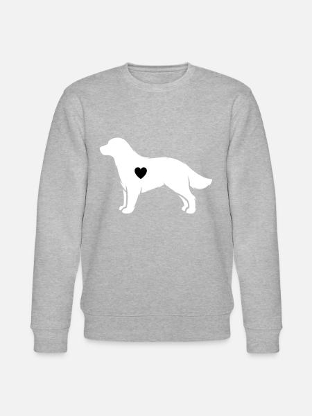 Golden Retriver Dog Heart Gift - Stanley/Stella CHANGER Unisex Organic Sweatshirt - heather grey