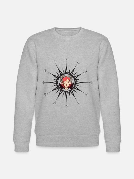 Sternzeichenkreis Widderfrau - Stanley/Stella Unisex Bio-Sweatshirt CHANGER  - Grau meliert