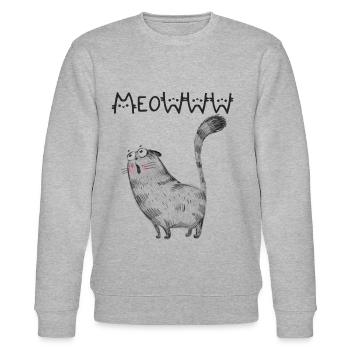 Katzen Katzenmutter Katzenkind Katze Meow Meoww - Stanley/Stella Unisex Bio-Sweatshirt CHANGER  - Grau meliert - Vorne - Nik (191cm) & Marisol (170cm)
