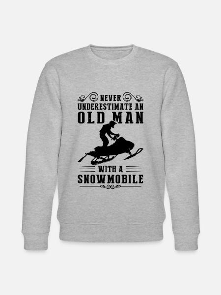 Snowmobile saying snowmobile gift - Stanley/Stella CHANGER Unisex Organic Sweatshirt - heather grey