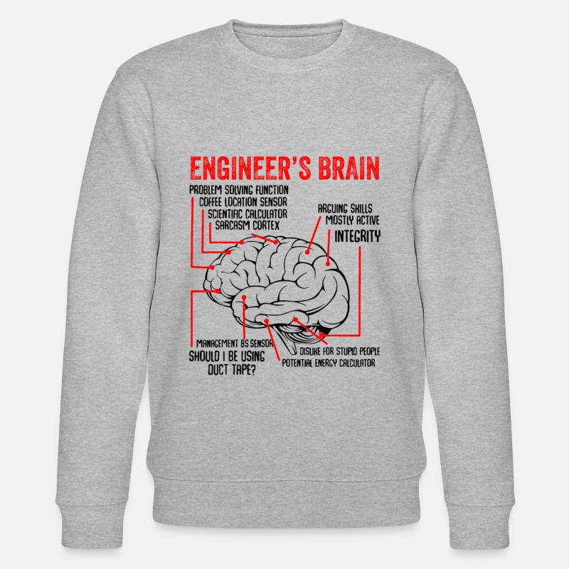 Engineers Brain Engineer Technology Gift - Stanley/Stella CHANGER Unisex Organic Sweatshirt - heather grey