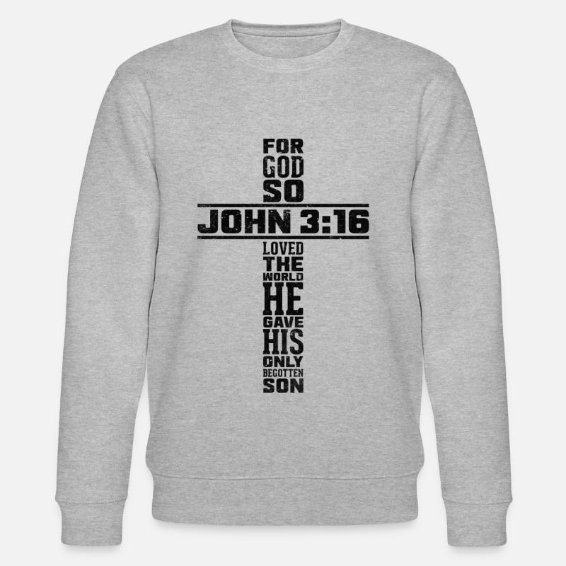 Jean Bible religieuse chrétiennevers - Sweat bio CHANGER Stanley/Stella Unisexe - gris chiné